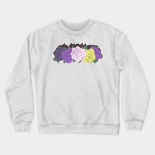 Nonbinary Pride Flower Crown Crewneck Sweatshirt